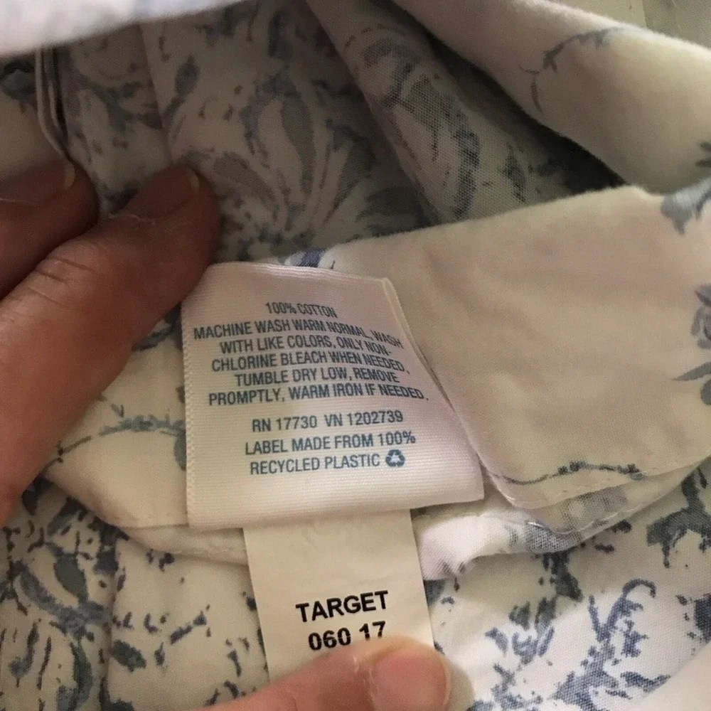 Simply Shabby Chic King Duvet Cover + 2 King Pillowcases Blue Batik Reversible
